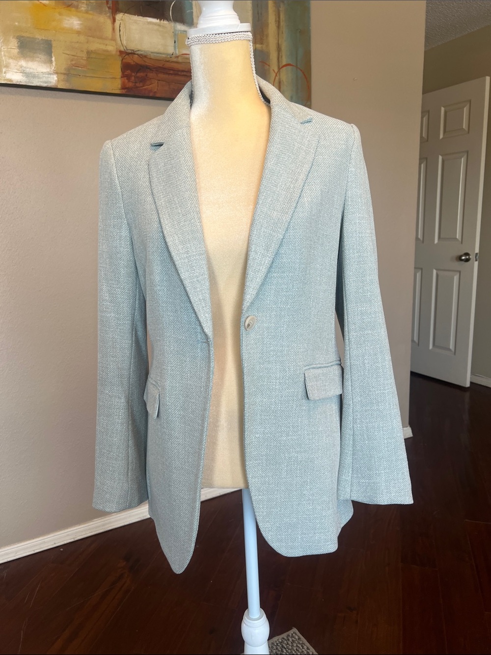 H&M Light Gray/Taupe Single-Button Blazer
